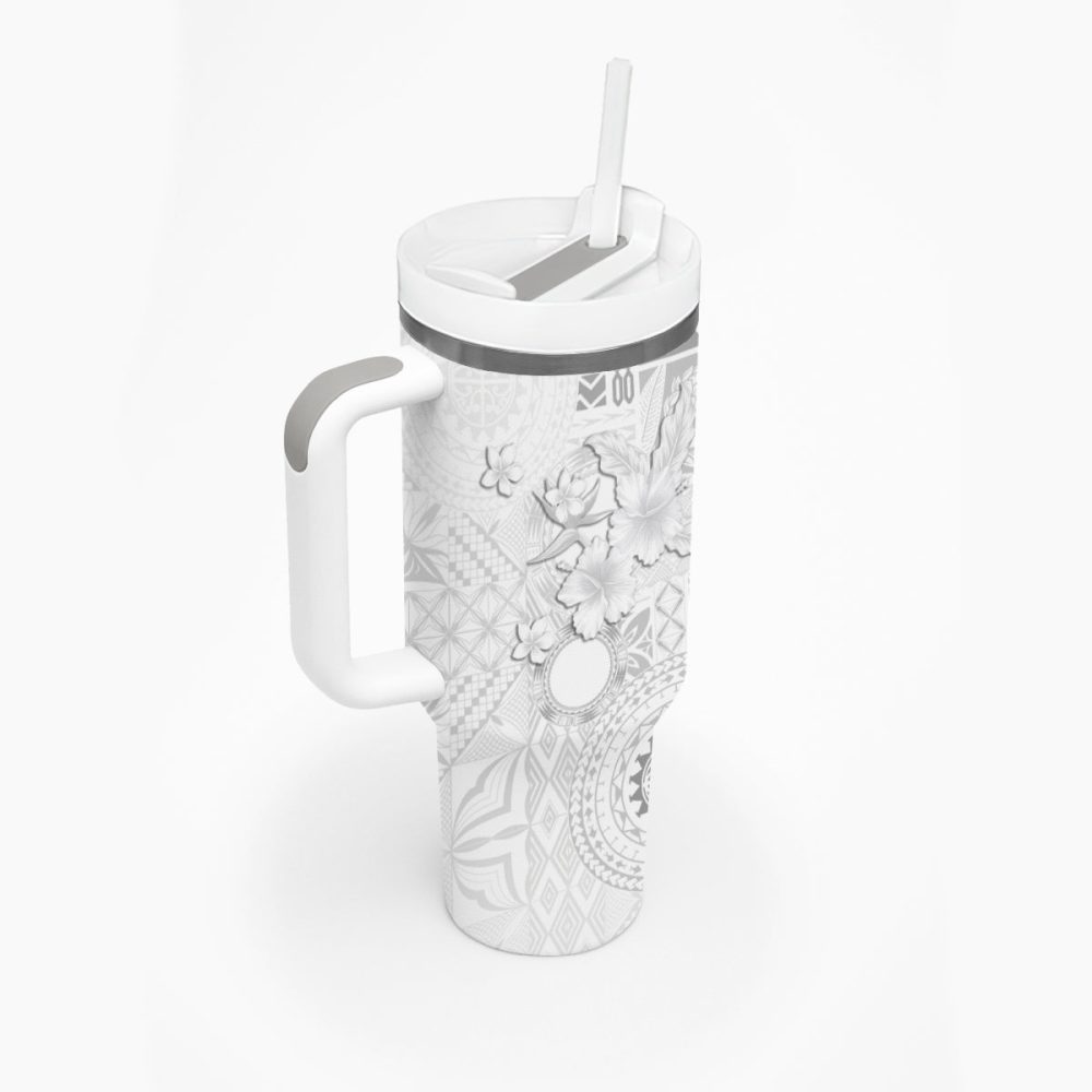Tropical Hibiscus Flowers Custom Stanley Quencher 40Oz Stainless Steel Tumbler - Image 3