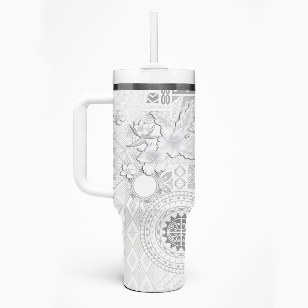 Tropical Hibiscus Flowers Custom Stanley Quencher 40Oz Stainless Steel Tumbler - Image 2