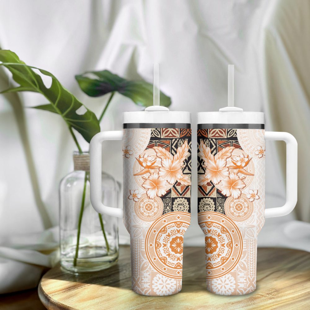 Tropical Hibiscus Flowers Custom Stanley Quencher 40Oz Stainless Steel Tumbler - Image 10
