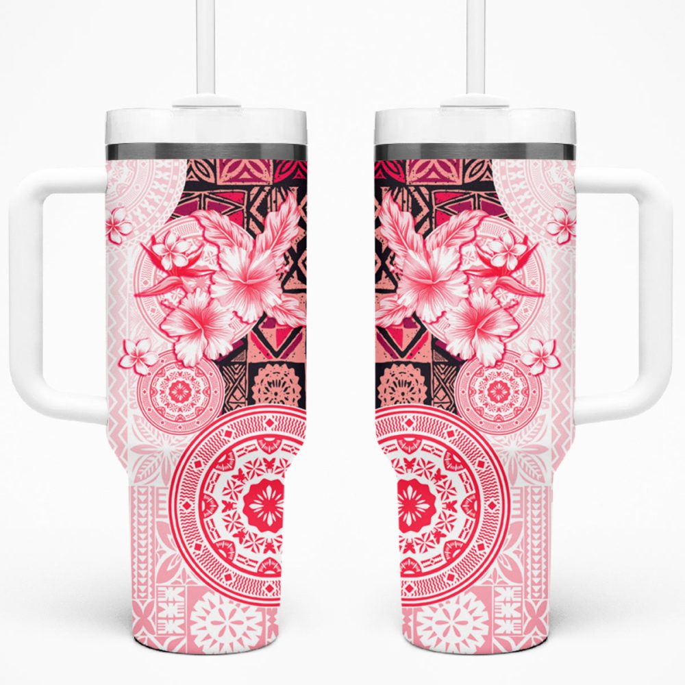 Tropical Hibiscus Flowers Custom Stanley Quencher 40Oz Stainless Steel Tumbler