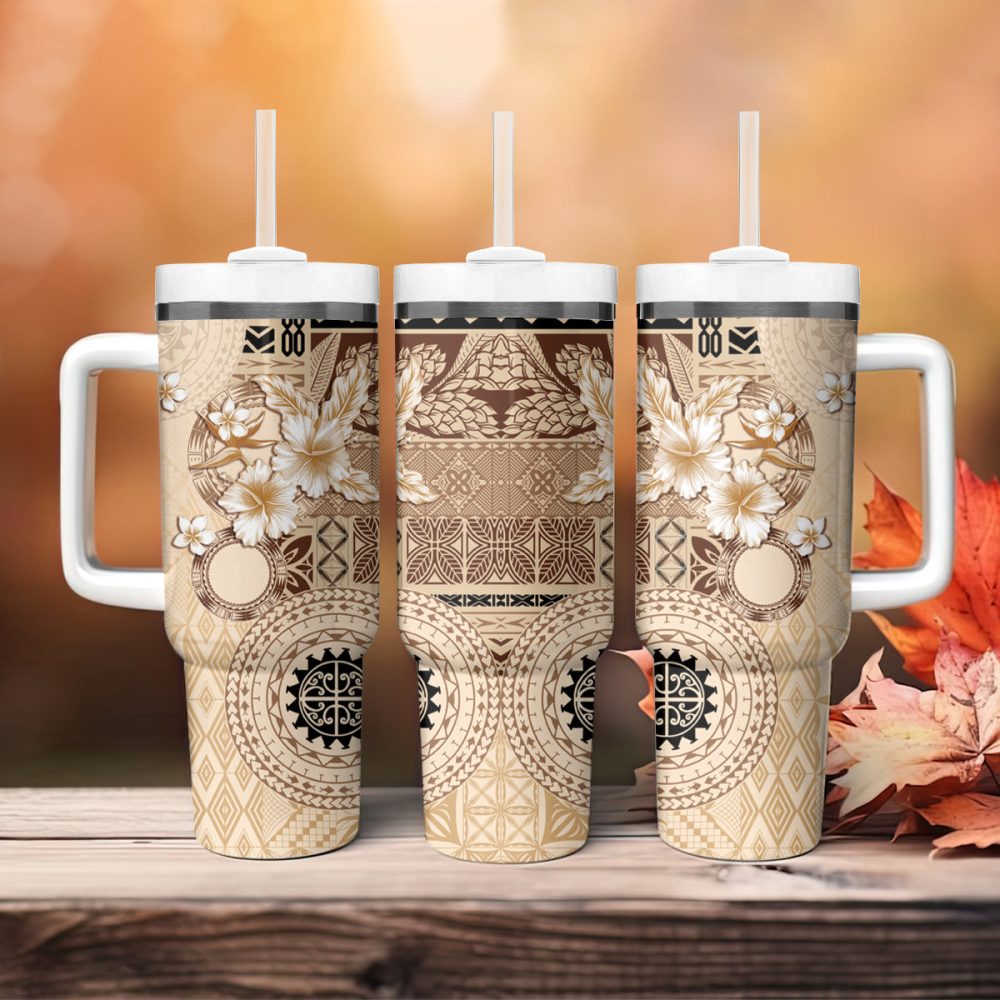 Tropical Hibiscus Flowers Custom Stanley Quencher 40Oz Stainless Steel Tumbler - Image 5
