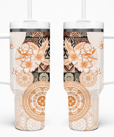 Tropical Hibiscus Flowers Custom Stanley Quencher 40Oz Stainless Steel Tumbler
