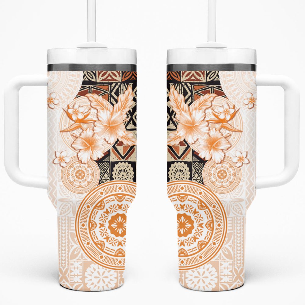 Tropical Hibiscus Flowers Custom Stanley Quencher 40Oz Stainless Steel Tumbler