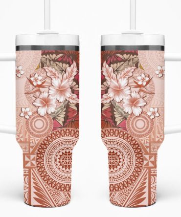 Tropical Hibiscus Flowers Custom Stanley Quencher 40Oz Stainless Steel Tumbler