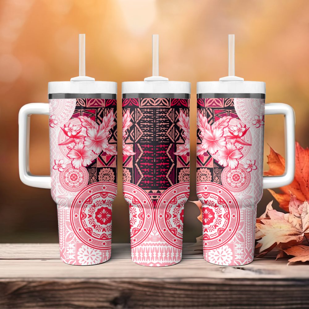 Tropical Hibiscus Flowers Custom Stanley Quencher 40Oz Stainless Steel Tumbler - Image 5
