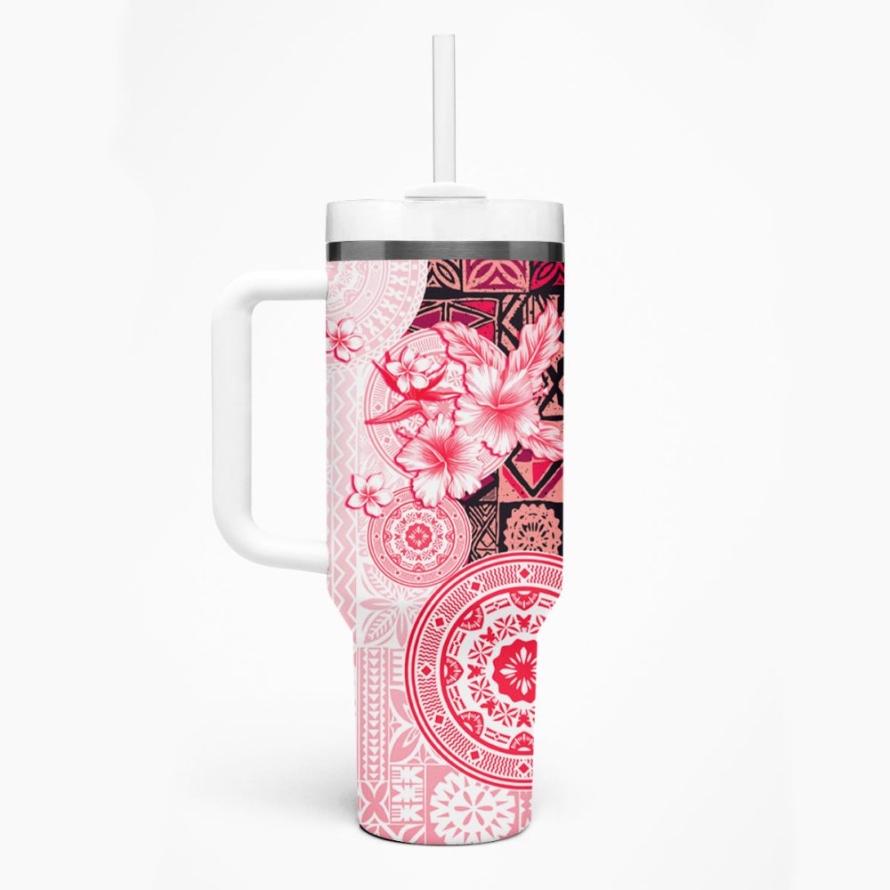 Tropical Hibiscus Flowers Custom Stanley Quencher 40Oz Stainless Steel Tumbler - Image 2