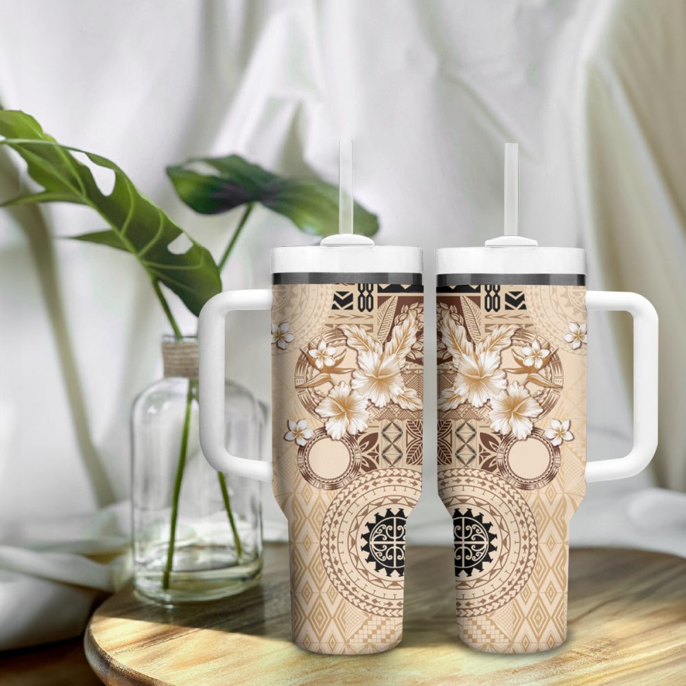 Tropical Hibiscus Flowers Custom Stanley Quencher 40Oz Stainless Steel Tumbler - Image 10