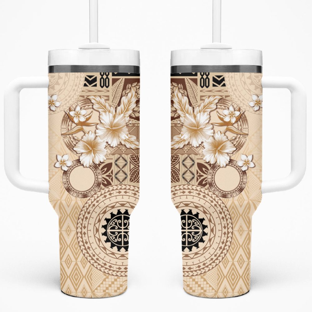 Tropical Hibiscus Flowers Custom Stanley Quencher 40Oz Stainless Steel Tumbler