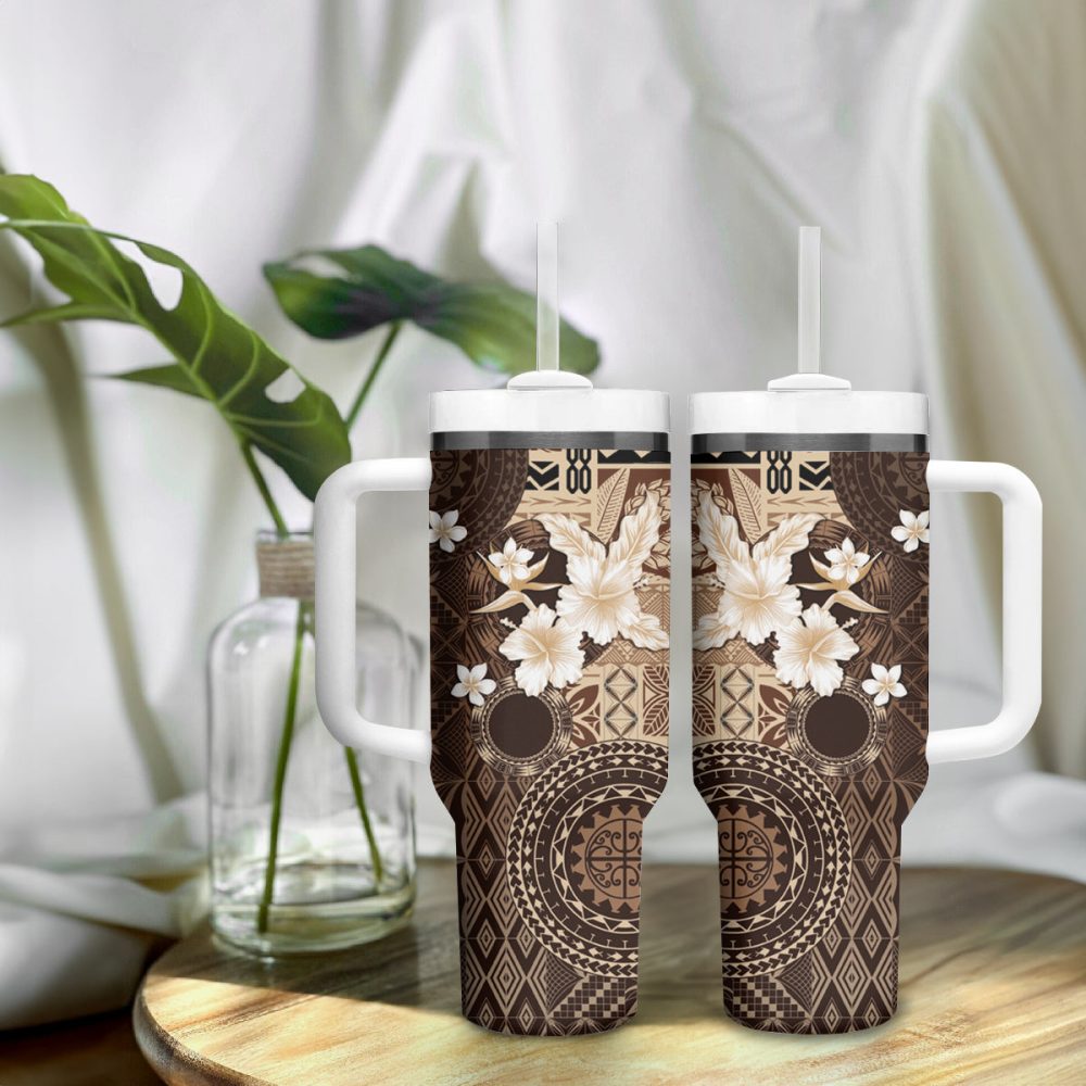 Tropical Hibiscus Flowers Custom Stanley Quencher 40Oz Stainless Steel Tumbler - Image 10