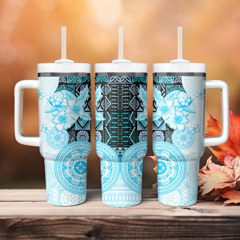 Tropical Hibiscus Flowers Custom Stanley Quencher 40Oz Stainless Steel Tumbler - Image 5