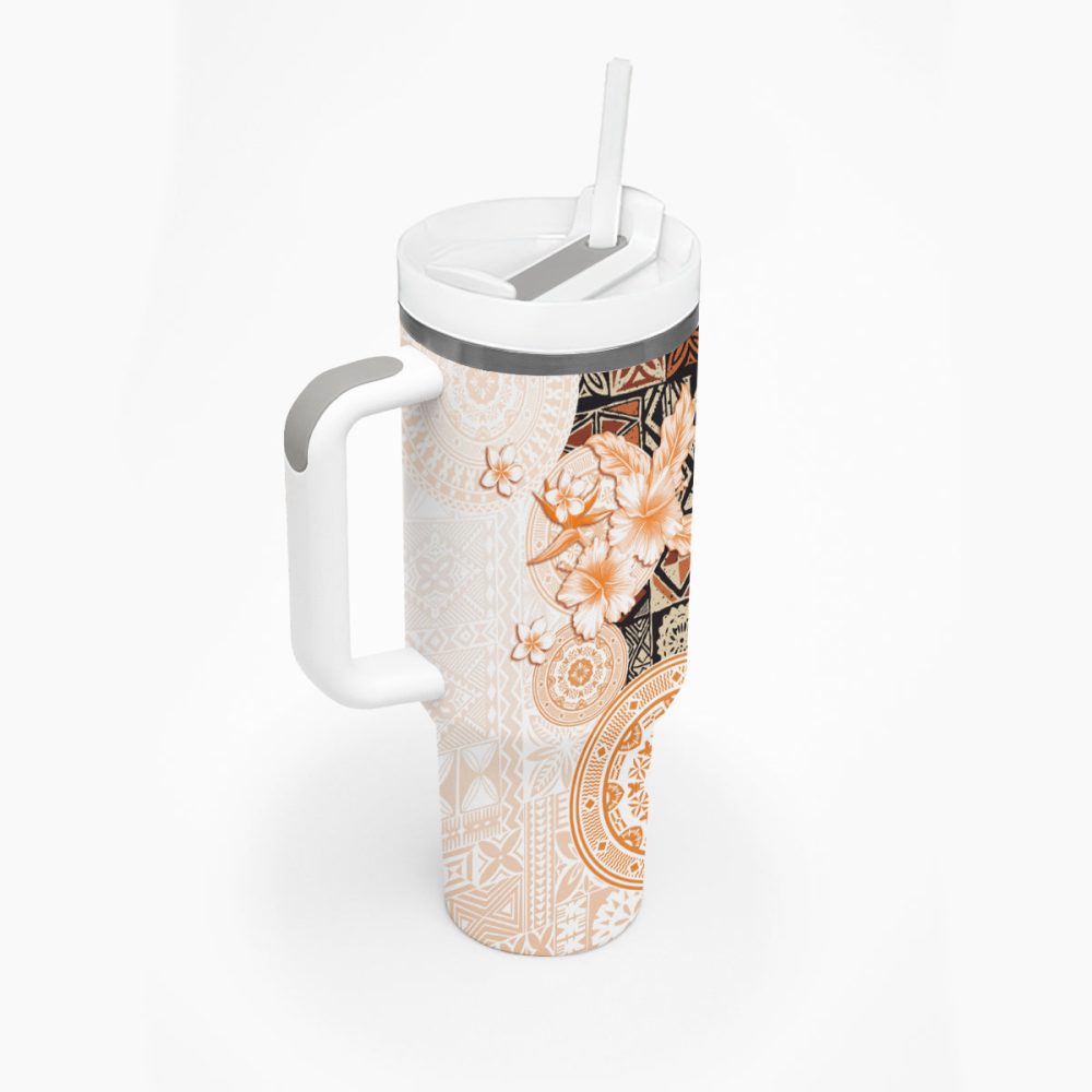 Tropical Hibiscus Flowers Custom Stanley Quencher 40Oz Stainless Steel Tumbler - Image 3