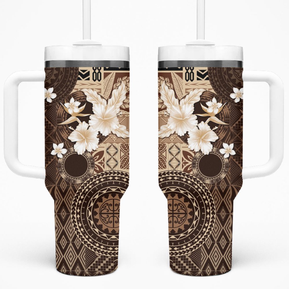 Tropical Hibiscus Flowers Custom Stanley Quencher 40Oz Stainless Steel Tumbler