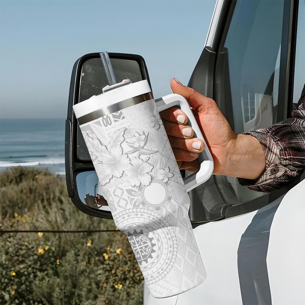 Tropical Hibiscus Flowers Custom Stanley Quencher 40Oz Stainless Steel Tumbler - Image 8