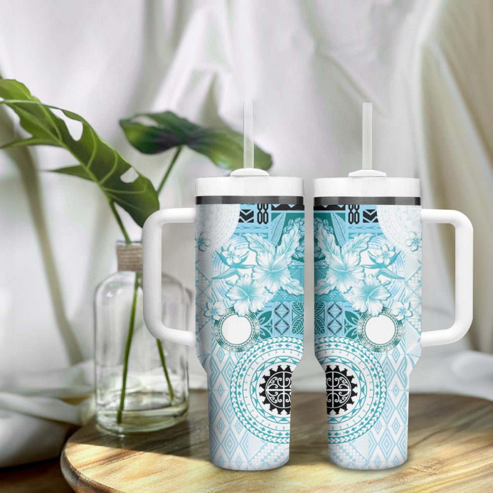 Tropical Hibiscus Flowers Custom Stanley Quencher 40Oz Stainless Steel Tumbler - Image 10