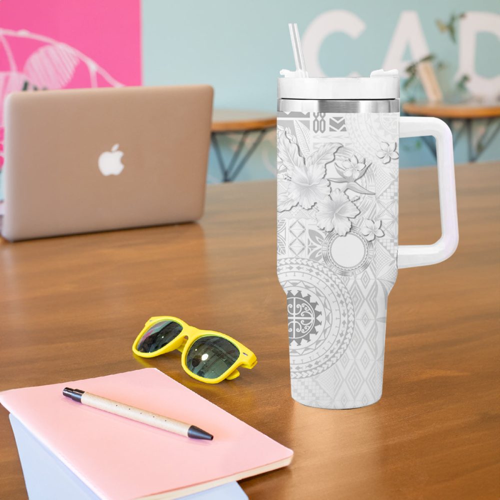 Tropical Hibiscus Flowers Custom Stanley Quencher 40Oz Stainless Steel Tumbler - Image 6