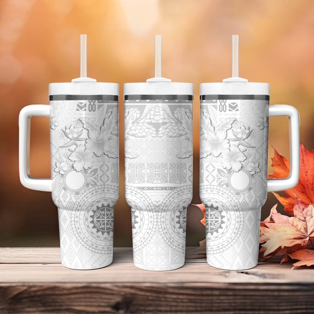 Tropical Hibiscus Flowers Custom Stanley Quencher 40Oz Stainless Steel Tumbler - Image 5