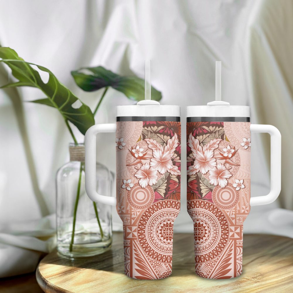 Tropical Hibiscus Flowers Custom Stanley Quencher 40Oz Stainless Steel Tumbler - Image 10