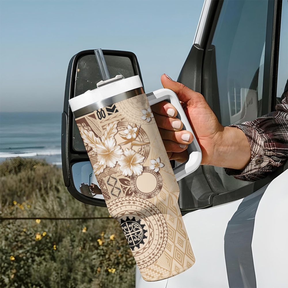 Tropical Hibiscus Flowers Custom Stanley Quencher 40Oz Stainless Steel Tumbler - Image 8