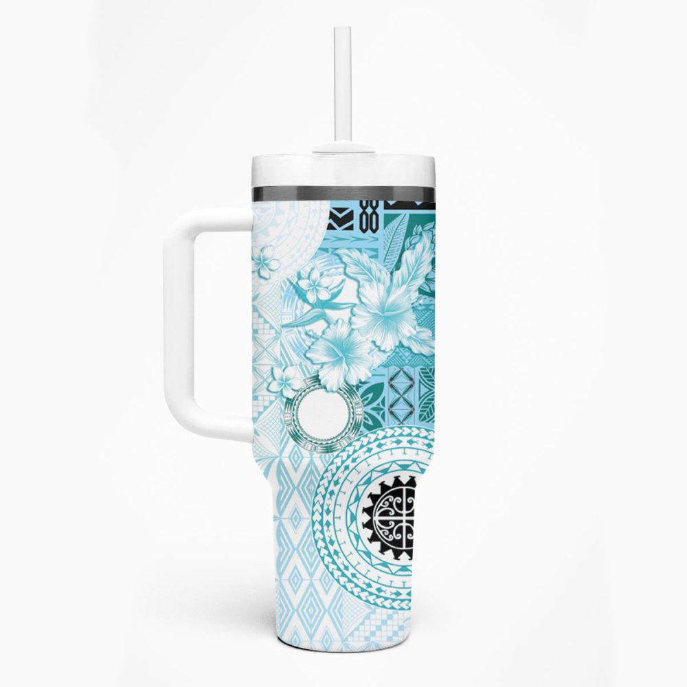 Tropical Hibiscus Flowers Custom Stanley Quencher 40Oz Stainless Steel Tumbler - Image 2