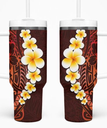 Tropical Plumeria Flowers Custom Stanley Quencher 40Oz Stainless Steel Tumbler