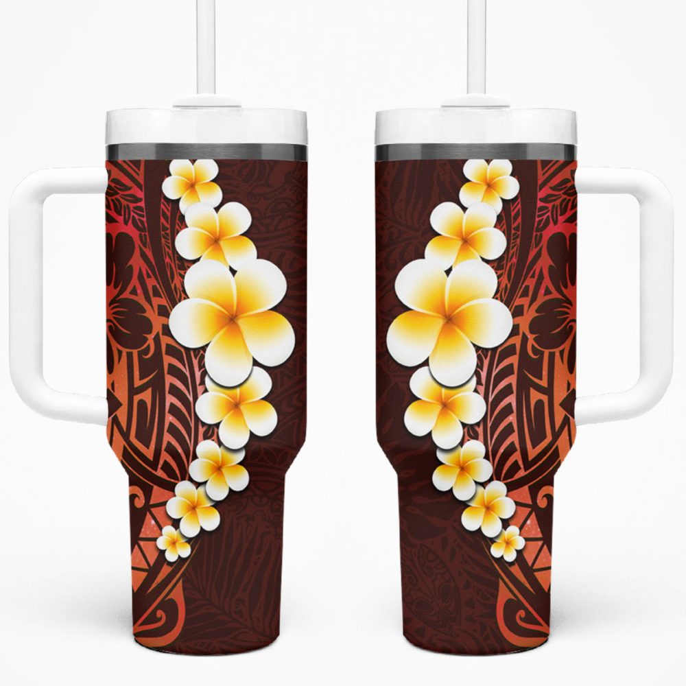 Tropical Plumeria Flowers Custom Stanley Quencher 40Oz Stainless Steel Tumbler