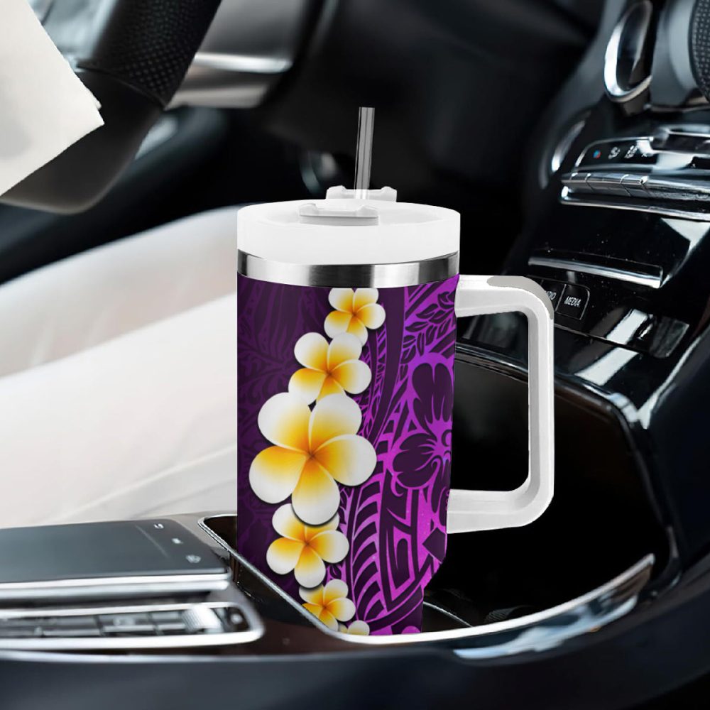 Tropical Plumeria Flowers Custom Stanley Quencher 40Oz Stainless Steel Tumbler - Image 9