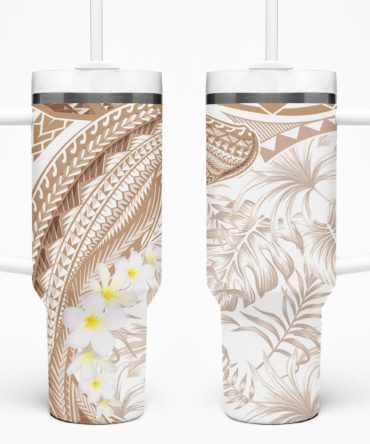 Tropical Plumeria Flowers Custom Stanley Quencher 40Oz Stainless Steel Tumbler