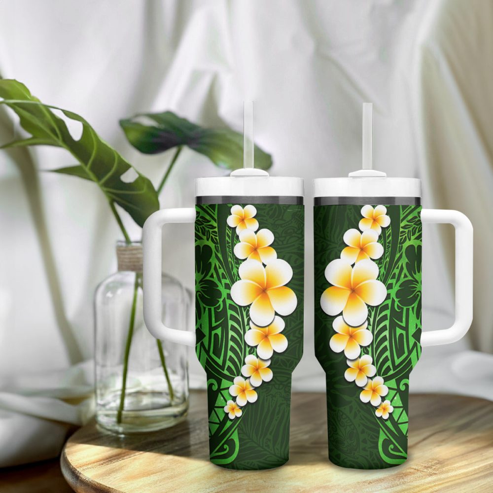 Tropical Plumeria Flowers Custom Stanley Quencher 40Oz Stainless Steel Tumbler - Image 10