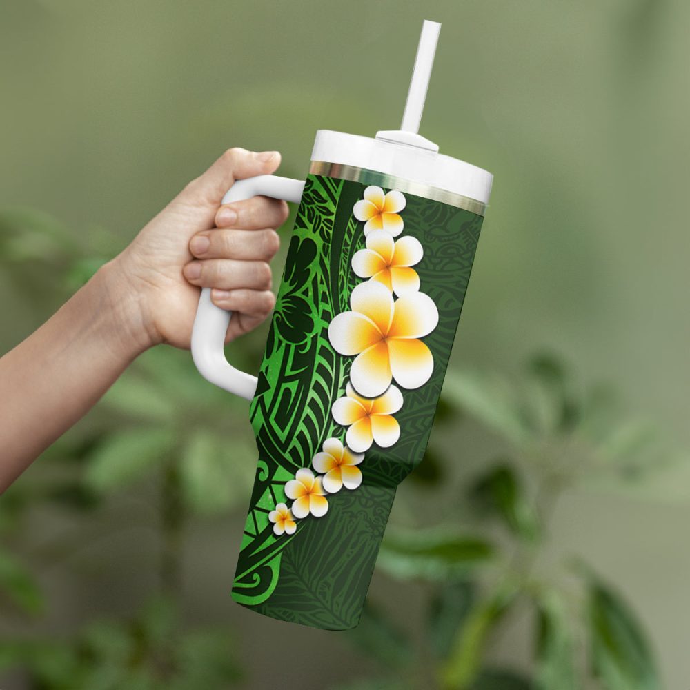 Tropical Plumeria Flowers Custom Stanley Quencher 40Oz Stainless Steel Tumbler - Image 4