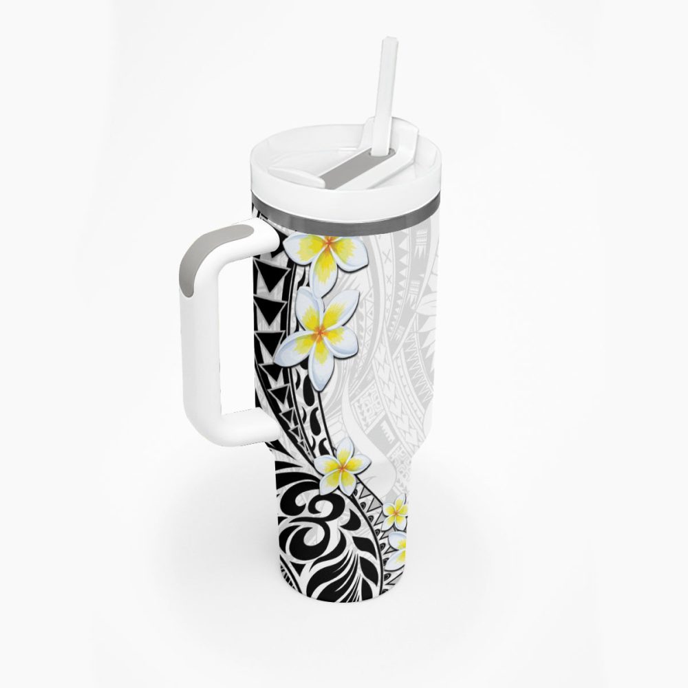 Tropical Plumeria Flowers Custom Stanley Quencher 40Oz Stainless Steel Tumbler - Image 3