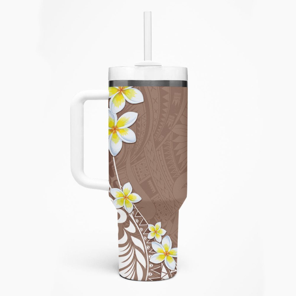 Tropical Plumeria Flowers Custom Stanley Quencher 40Oz Stainless Steel Tumbler - Image 2