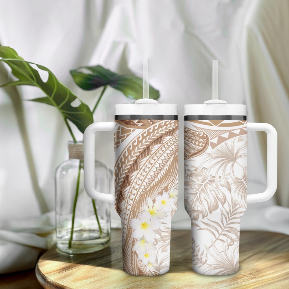 Tropical Plumeria Flowers Custom Stanley Quencher 40Oz Stainless Steel Tumbler - Image 10