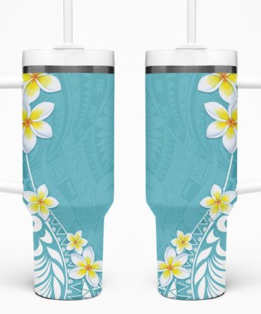 Tropical Plumeria Flowers Custom Stanley Quencher 40Oz Stainless Steel Tumbler