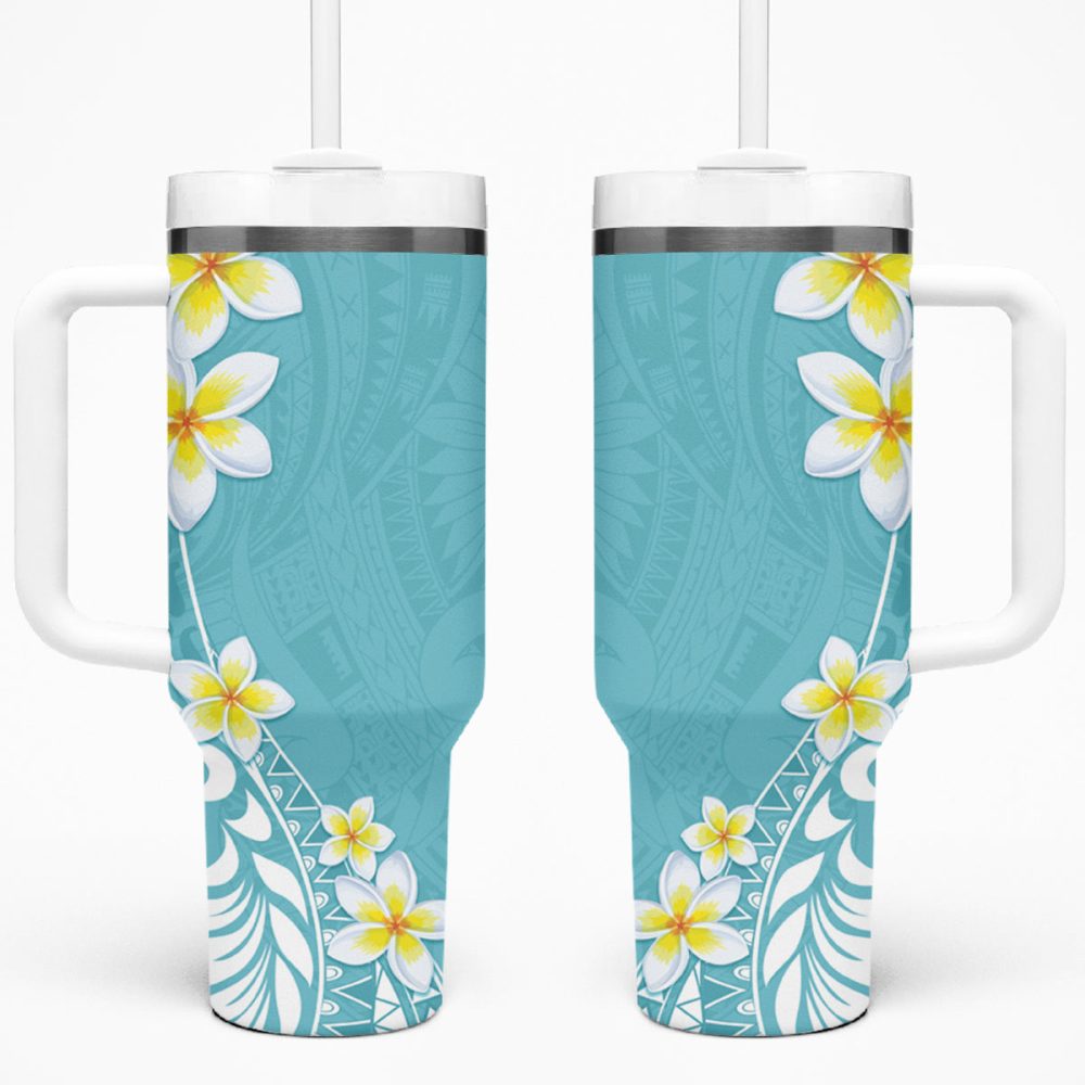 Tropical Plumeria Flowers Custom Stanley Quencher 40Oz Stainless Steel Tumbler