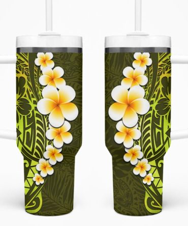 Tropical Plumeria Flowers Custom Stanley Quencher 40Oz Stainless Steel Tumbler