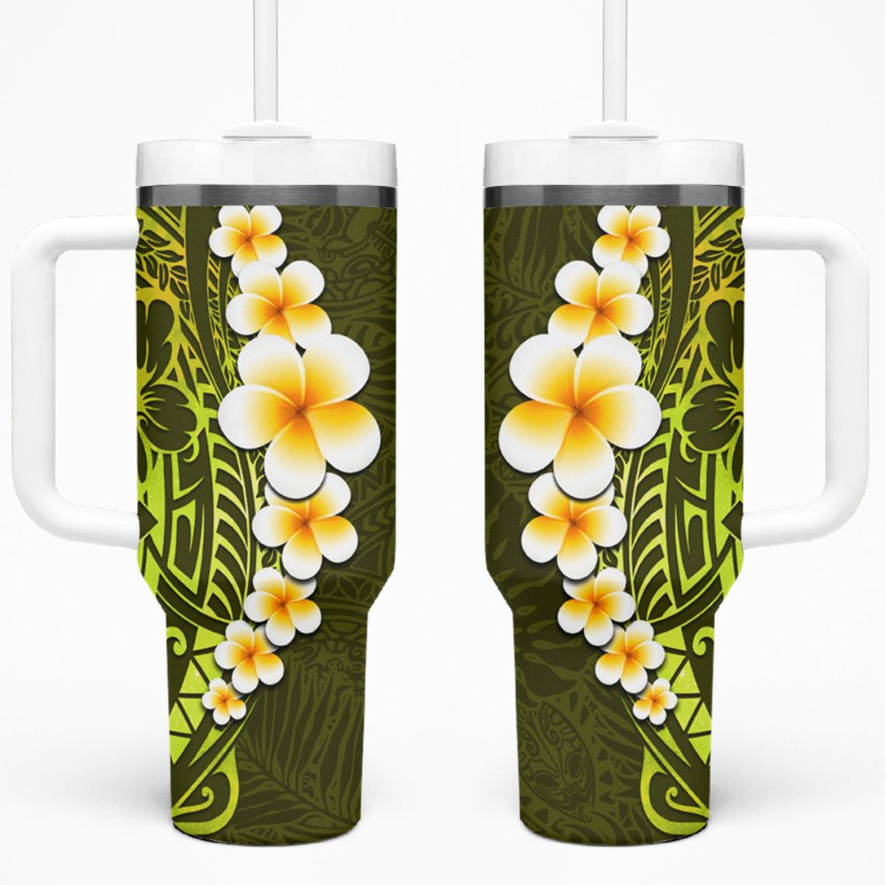 Tropical Plumeria Flowers Custom Stanley Quencher 40Oz Stainless Steel Tumbler