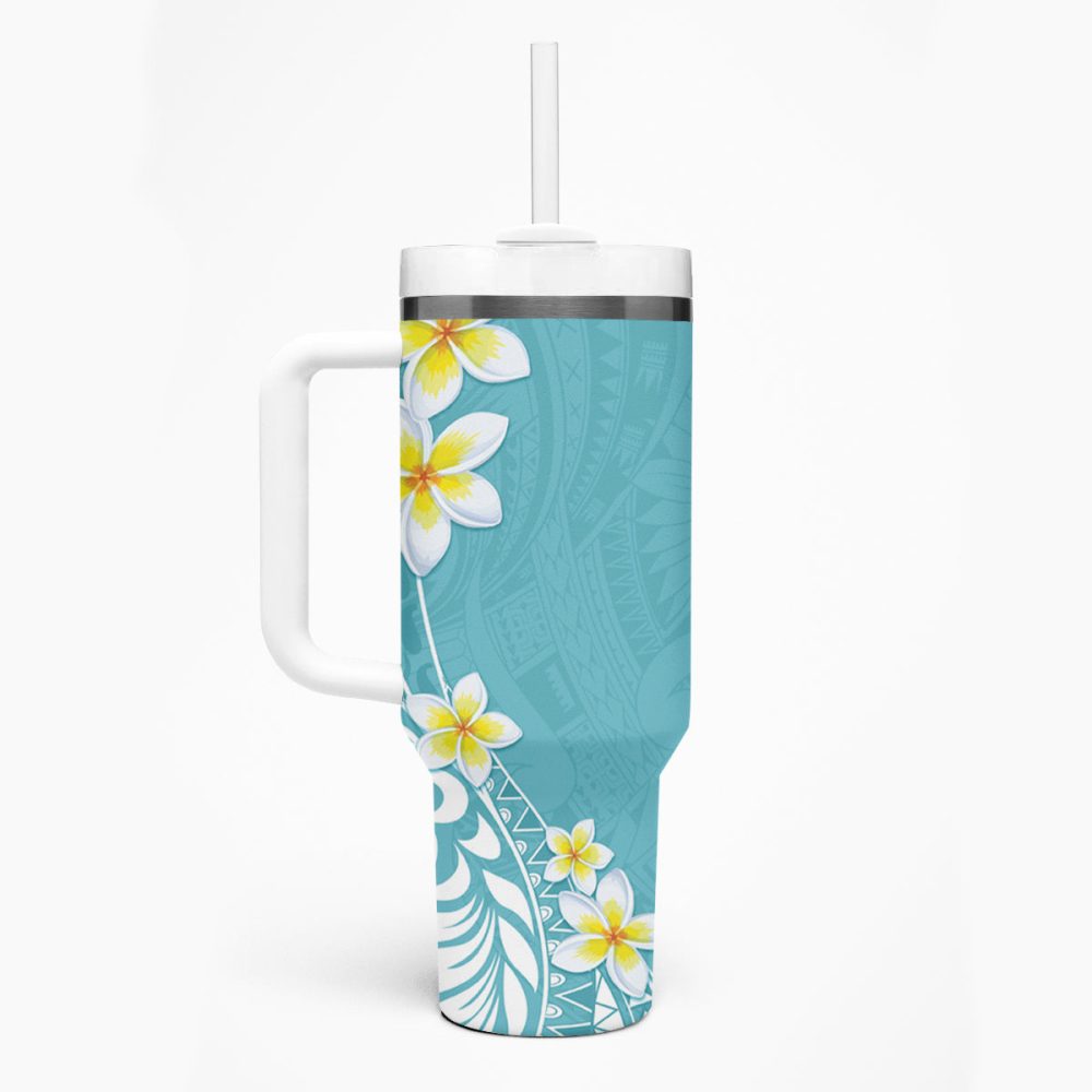 Tropical Plumeria Flowers Custom Stanley Quencher 40Oz Stainless Steel Tumbler - Image 2