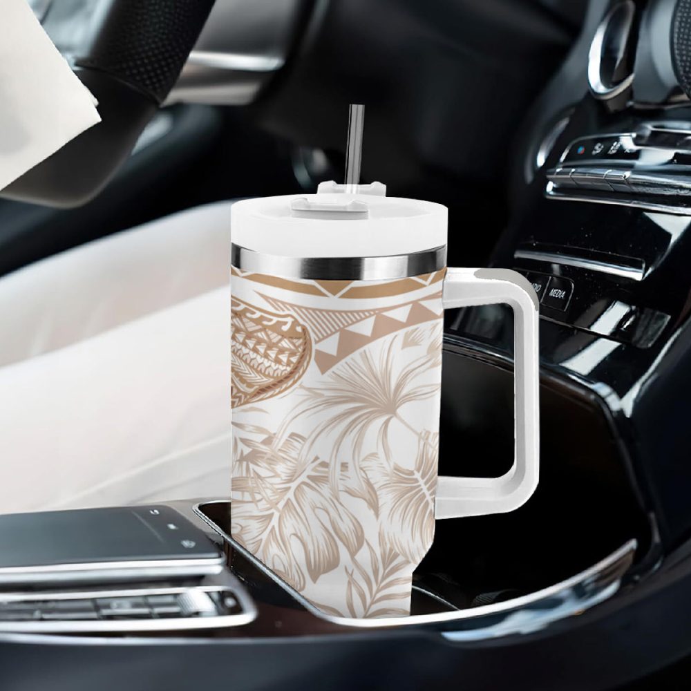 Tropical Plumeria Flowers Custom Stanley Quencher 40Oz Stainless Steel Tumbler - Image 9