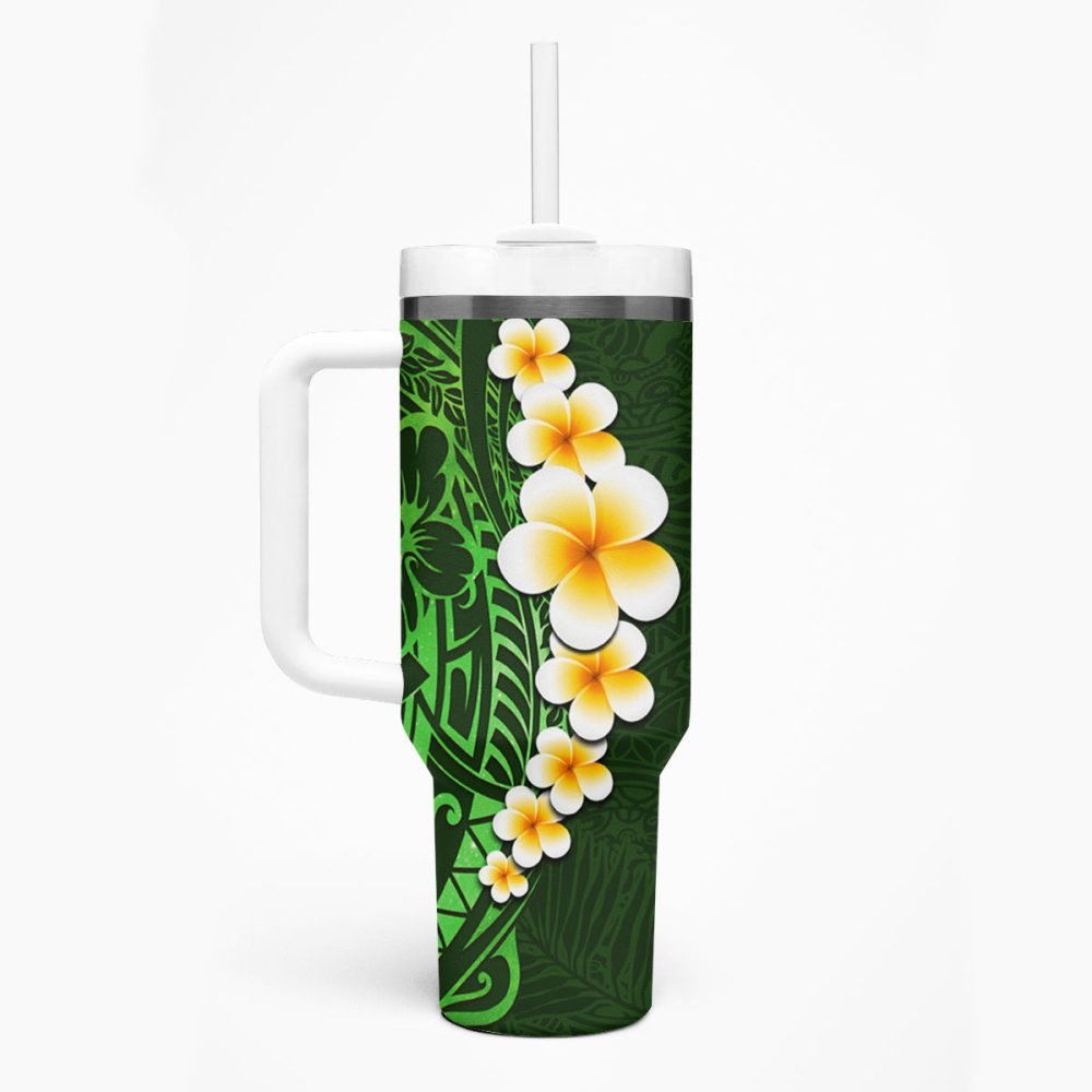 Tropical Plumeria Flowers Custom Stanley Quencher 40Oz Stainless Steel Tumbler - Image 2