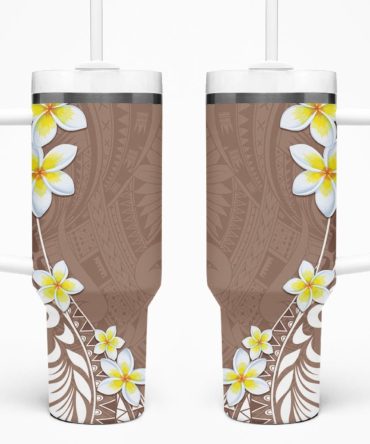 Tropical Plumeria Flowers Custom Stanley Quencher 40Oz Stainless Steel Tumbler