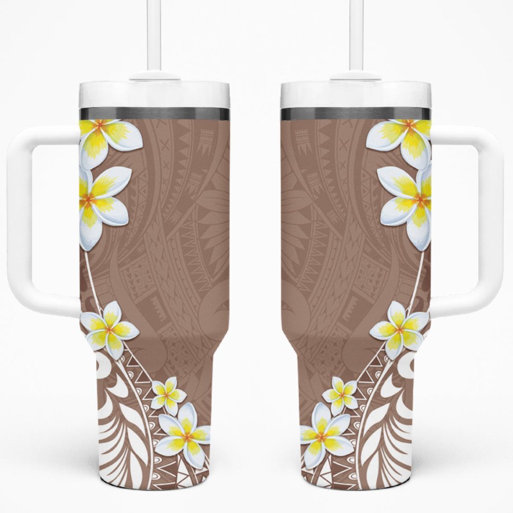 Tropical Plumeria Flowers Custom Stanley Quencher 40Oz Stainless Steel Tumbler