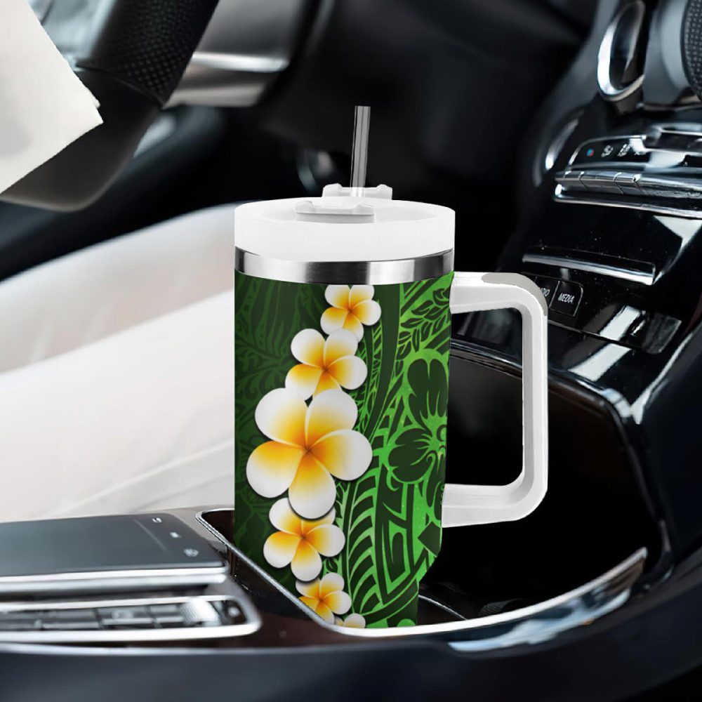 Tropical Plumeria Flowers Custom Stanley Quencher 40Oz Stainless Steel Tumbler - Image 9