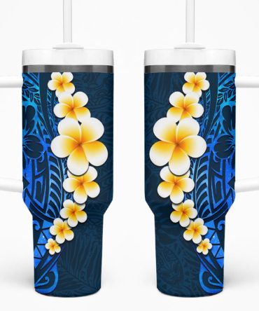 Tropical Plumeria Flowers Custom Stanley Quencher 40Oz Stainless Steel Tumbler