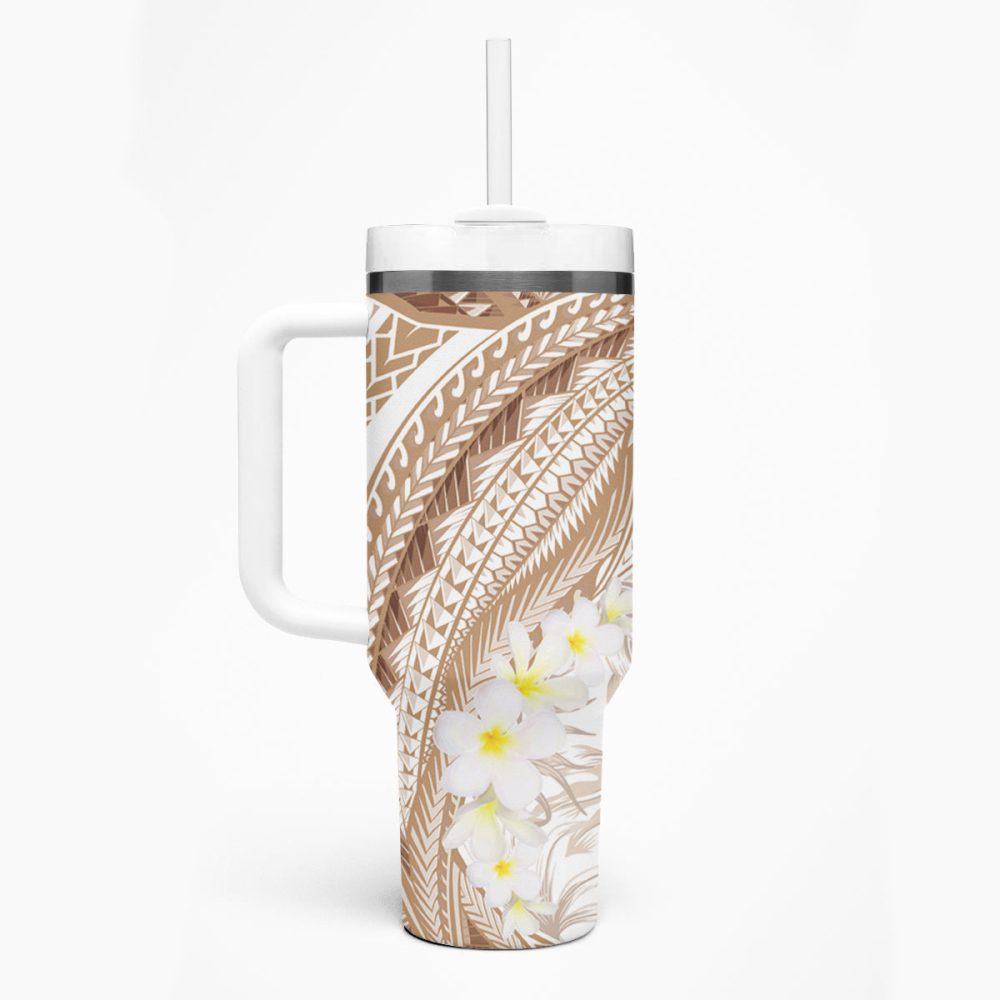 Tropical Plumeria Flowers Custom Stanley Quencher 40Oz Stainless Steel Tumbler - Image 2
