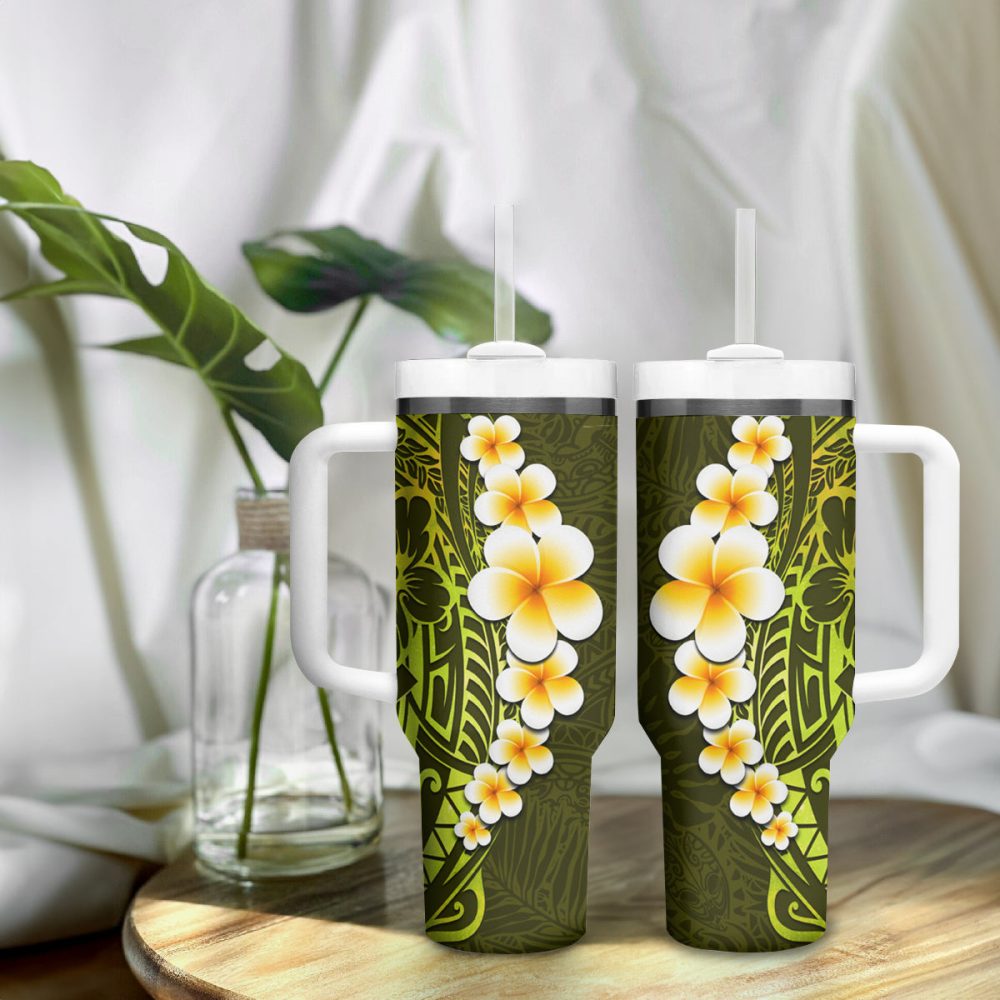 Tropical Plumeria Flowers Custom Stanley Quencher 40Oz Stainless Steel Tumbler - Image 10