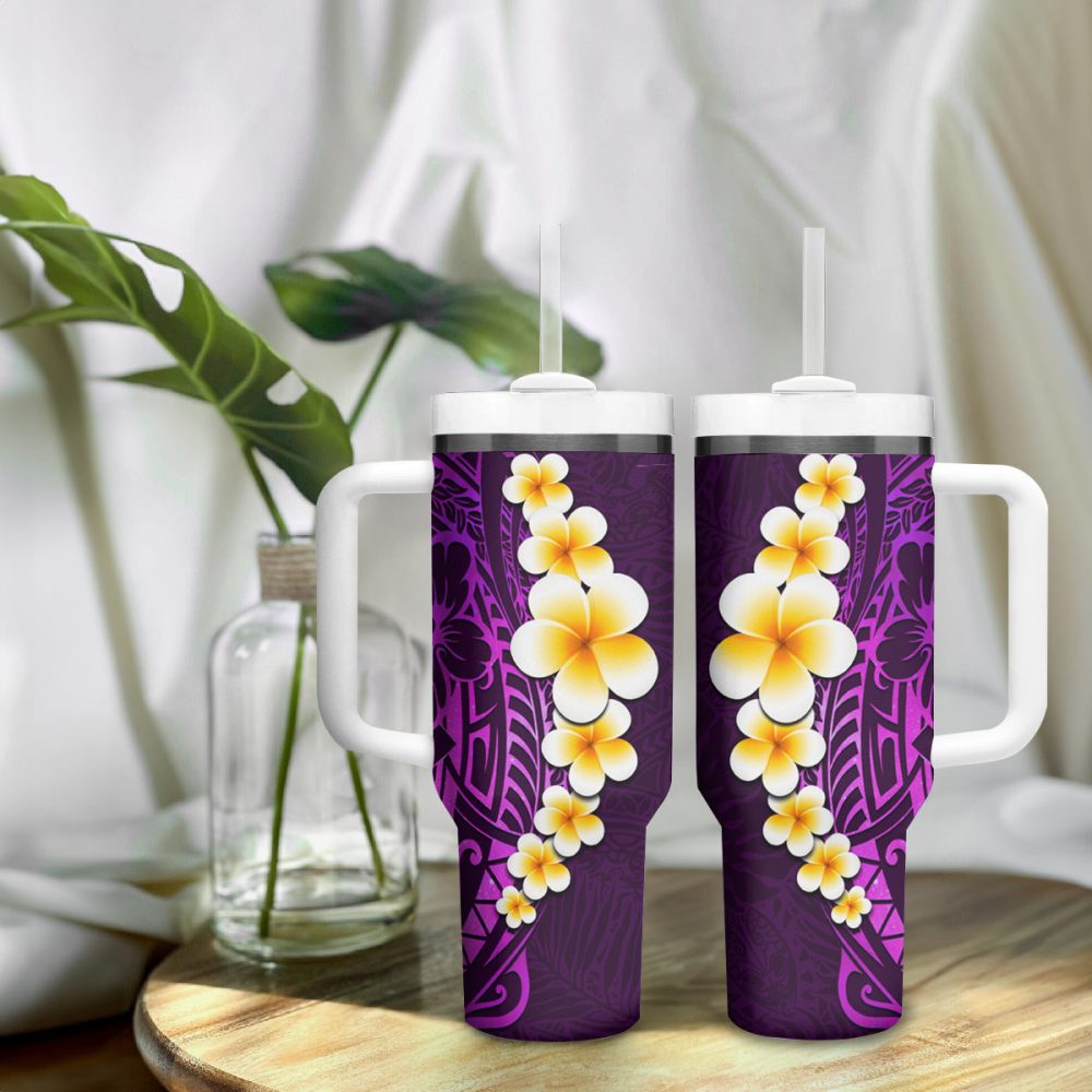 Tropical Plumeria Flowers Custom Stanley Quencher 40Oz Stainless Steel Tumbler - Image 10