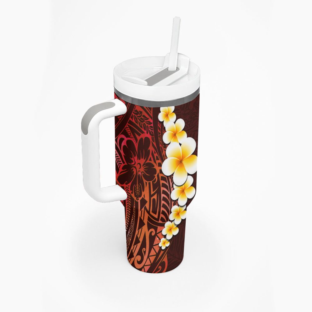 Tropical Plumeria Flowers Custom Stanley Quencher 40Oz Stainless Steel Tumbler - Image 3