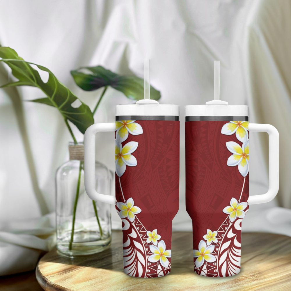 Tropical Plumeria Flowers Custom Stanley Quencher 40Oz Stainless Steel Tumbler - Image 10