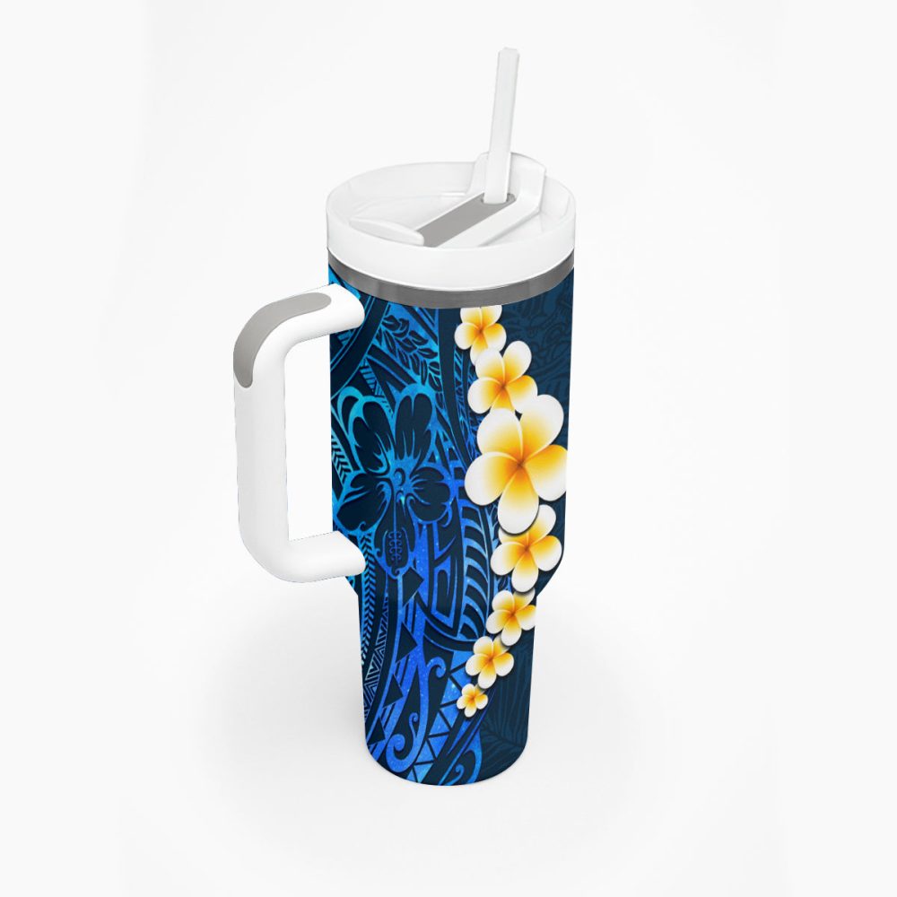 Tropical Plumeria Flowers Custom Stanley Quencher 40Oz Stainless Steel Tumbler - Image 3