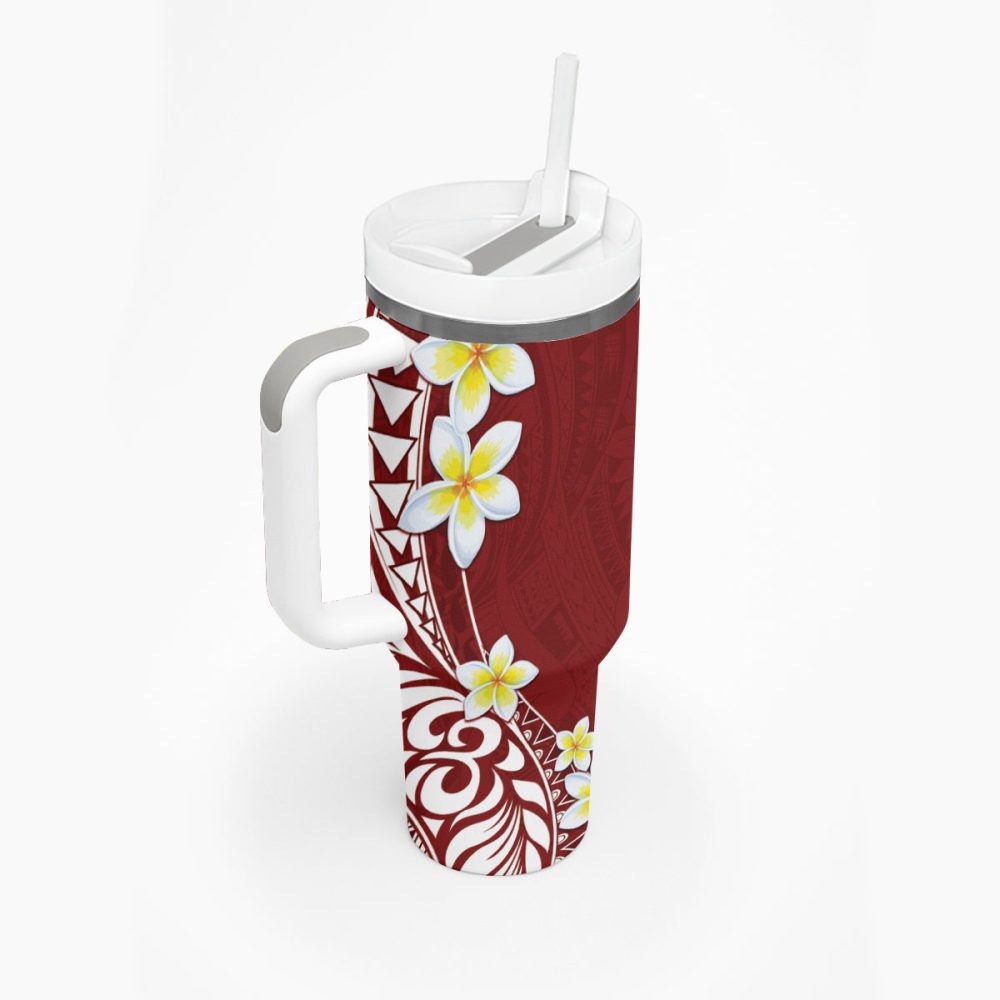 Tropical Plumeria Flowers Custom Stanley Quencher 40Oz Stainless Steel Tumbler - Image 3